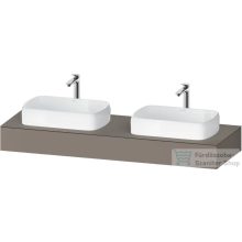   Duravit QATEGA 160x55 cm-es mosdópult, 2 db mosdó kivágással, mosdó és csaptelep nélkül, matt bazalt QA4808043430000