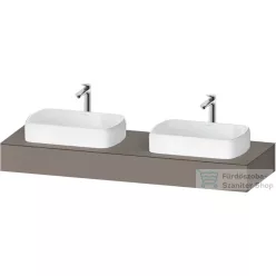  Duravit QATEGO 160x55 cm-es mosdópult, 2 db mosdó kivágással, mosdó és csaptelep nélkül, matt bazalt QA4808043430000