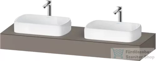 Duravit QATEGO 160x55 cm-es mosdópult, 2 db mosdó kivágással, mosdó és csaptelep nélkül, matt bazalt QA4808043430000