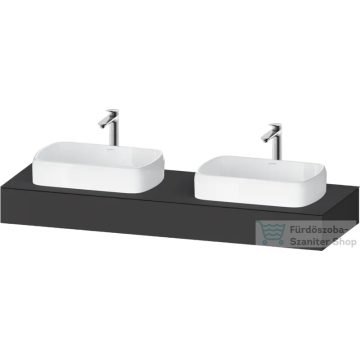   Duravit QATEGA 160x55 cm-es mosdópult, 2 db mosdó kivágással, mosdó és csaptelep nélkül, matt grafit QA4808049490000
