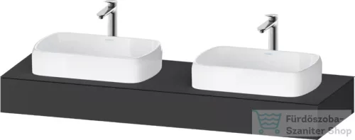 Duravit QATEGO 160x55 cm-es mosdópult, 2 db mosdó kivágással, mosdó és csaptelep nélkül, matt grafit QA4808049490000
