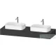 Duravit QATEGO 160x55 cm-es mosdópult, 2 db mosdó kivágással, mosdó és csaptelep nélkül, matt grafit QA4808049490000