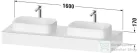 Duravit QATEGO 160x55 cm-es mosdópult, 2 db mosdó kivágással, mosdó és csaptelep nélkül, matt grafit QA4808049490000
