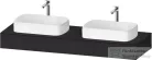 Duravit QATEGO 160x55 cm-es mosdópult, 2 db mosdó kivágással, mosdó és csaptelep nélkül, szupermatt grafit QA4808080800000