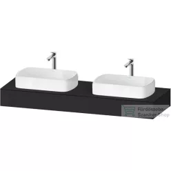   Duravit QATEGO 160x55 cm-es mosdópult, 2 db mosdó kivágással, mosdó és csaptelep nélkül, szupermatt grafit QA4808080800000