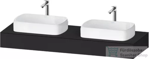 Duravit QATEGO 160x55 cm-es mosdópult, 2 db mosdó kivágással, mosdó és csaptelep nélkül, szupermatt grafit QA4808080800000