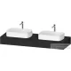 Duravit QATEGO 160x55 cm-es mosdópult, 2 db mosdó kivágással, mosdó és csaptelep nélkül, szupermatt grafit QA4808080800000