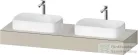 Duravit QATEGO 160x55 cm-es mosdópult, 2 db mosdó kivágással, mosdó és csaptelep nélkül, szupermatt taupe QA4808083830000