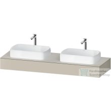   Duravit QATEGA 160x55 cm-es mosdópult, 2 db mosdó kivágással, mosdó és csaptelep nélkül, szupermatt taupe QA4808083830000