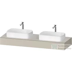   Duravit QATEGO 160x55 cm-es mosdópult, 2 db mosdó kivágással, mosdó és csaptelep nélkül, szupermatt taupe QA4808083830000