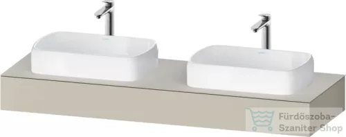 Duravit QATEGO 160x55 cm-es mosdópult, 2 db mosdó kivágással, mosdó és csaptelep nélkül, szupermatt taupe QA4808083830000
