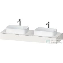   Duravit QATEGA 160x55 cm-es mosdópult, 2 db mosdó kivágással, mosdó és csaptelep nélkül, szupermatt fehér QA4808084840000