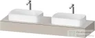 Duravit QATEGO 160x55 cm-es mosdópult, 2 db mosdó kivágással, mosdó és csaptelep nélkül, matt taupe QA4808091910000
