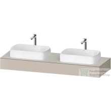   Duravit QATEGA 160x55 cm-es mosdópult, 2 db mosdó kivágással, mosdó és csaptelep nélkül, matt taupe QA4808091910000