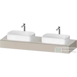   Duravit QATEGO 160x55 cm-es mosdópult, 2 db mosdó kivágással, mosdó és csaptelep nélkül, matt taupe QA4808091910000