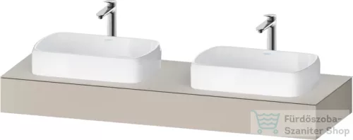 Duravit QATEGO 160x55 cm-es mosdópult, 2 db mosdó kivágással, mosdó és csaptelep nélkül, matt taupe QA4808091910000