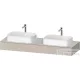 Duravit QATEGO 160x55 cm-es mosdópult, 2 db mosdó kivágással, mosdó és csaptelep nélkül, matt taupe QA4808091910000