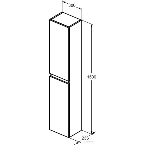 Ideal Standard EUROVIT+ 30x23,6x150 cm-es 2 ajtós fali szekrény,Flint hickory R0268Y9