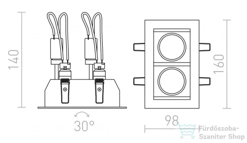 Rendl MONE II dönthető ezüstszürke  12V GU5,3 2x50W R10217