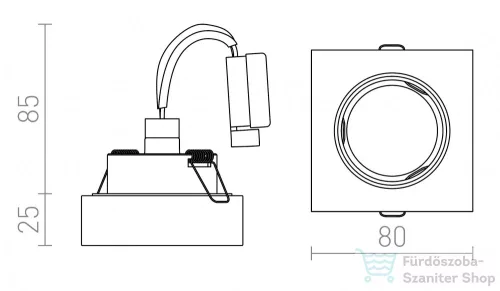 Rendl BIANCA SQ süllyesztett lámpa opál üveg 230V GU10 50W R10304