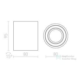   Rendl MAYO R mennyezeti billenthető  szálcsiszolt alumínium 230V LED 9W 36°  2700K R10374