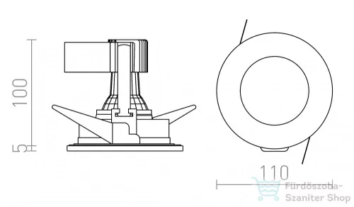 Rendl VERO süllyesztett lámpa króm 230V GU10 50W IP44 R10395