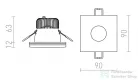Rendl KAY SQ süllyesztett lámpa szatén üveg 230V/350mA LED 5W 3000K R10418