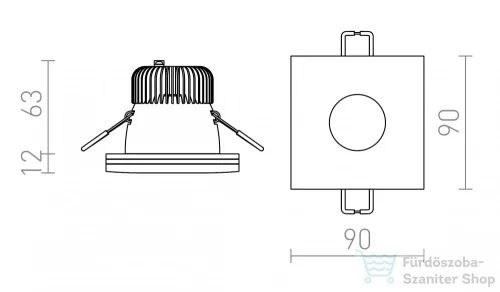 Rendl KAY SQ süllyesztett lámpa szatén üveg 230V/350mA LED 5W 3000K R10418