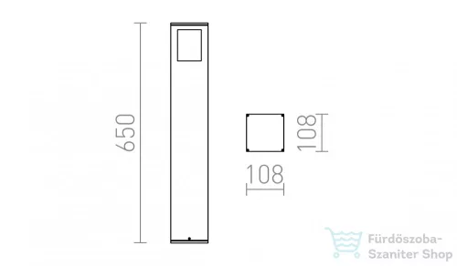 Rendl PONDER 65 állólámpa fekete  230V E27 18W IP44 R10433