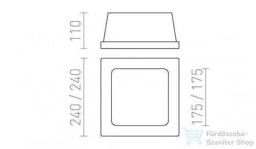 Rendl MIA SQ süllyesztett lámpa gipsz/szatén üveg 230V E27 2x18W R10443