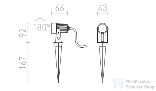 Rendl GUN leszúrható fekete  230V LED 3x1W 30° IP65  3000K R10530