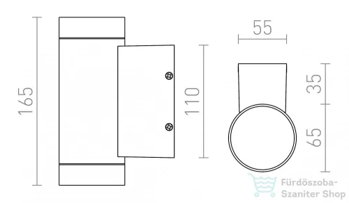 Rendl MIZZI II  ezüstszürke  230V GU10 2x35W IP54 R10553