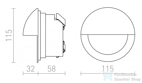 Rendl ASTERIA süllyesztett lámpa ezüstszürke  230V LED 3W IP54  3000K R10558