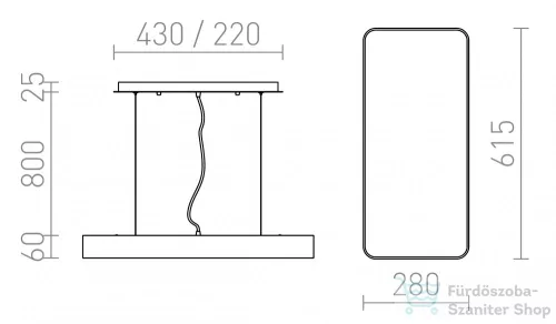 Rendl MENSA RC függő lámpa fehér 230V LED 36W 3000K R10584