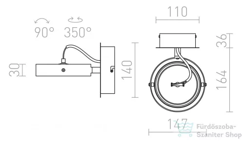 Rendl CASSIE fali lámpa matt nikkel 230V/12V G53 50W R10591