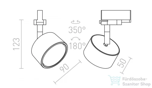 Rendl PIXIE háromfázisú áramkörös sínre fehér króm 230V LED GX53 7W R10644