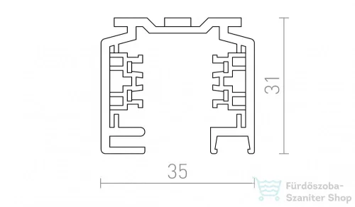 Rendl EUTRAC 3m háromfázisú áramkörös sín fekete  230V  R11304