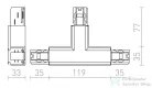 Rendl EUTRAC T bal kapocs fekete  230V  R11336