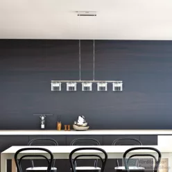   Rendl ESTRA V függő lámpa fehér tiszta üveg 230V LED 5x5W 3000K R11678