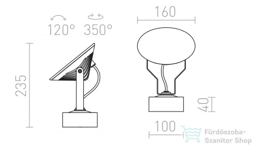 Rendl FOX kültéri lámpa antracitszürke  230V LED 9W 120° IP65  3000K R11753