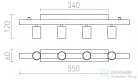Rendl RALLONG IV mennyezeti lámpa alap króm 230V E27 4x42W R11795