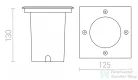 Rendl RIZZ SQ 125 rozsdamentes acél 230V LED 7W 41° IP67 3000K R11962