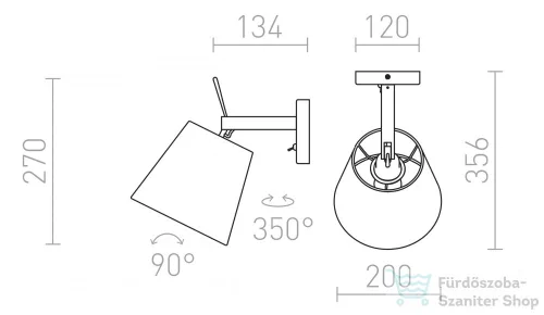 Rendl JERSEY fali lámpa fehér króm 230V E27 42W R11976