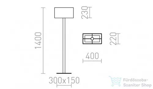 Rendl PLAZA állólámpa fehér króm 230V E27 42W R11984