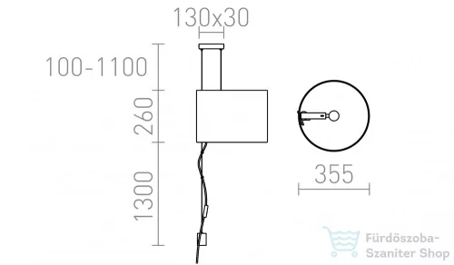 Rendl BROADWAY állítható magasságú függeszték fehér króm 230V E27 42W R11989