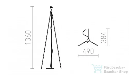 Rendl NYC TRIPOD állólámpa talapzat króm 230V E27 42W R11992