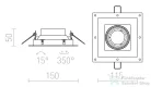 Rendl IPSO SQ frameless keret nélküli fehér  230V GU10 50W R12045