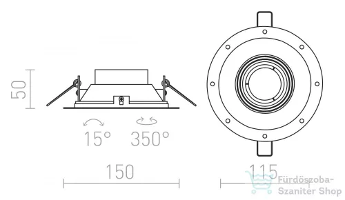 Rendl IPSO R frameless keret nélküli fehér  230V GU10 50W R12046
