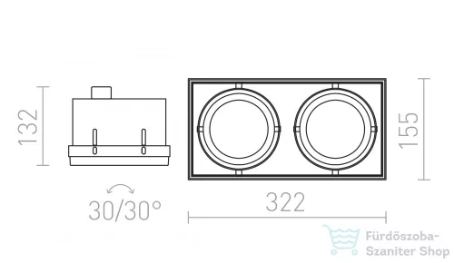 Rendl ELECTRA II  fekete  12V G53 2x50W R12051