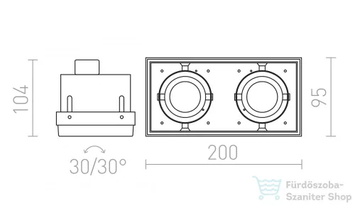 Rendl ELECTRA II  fekete  230V GU10 2x50W R12053